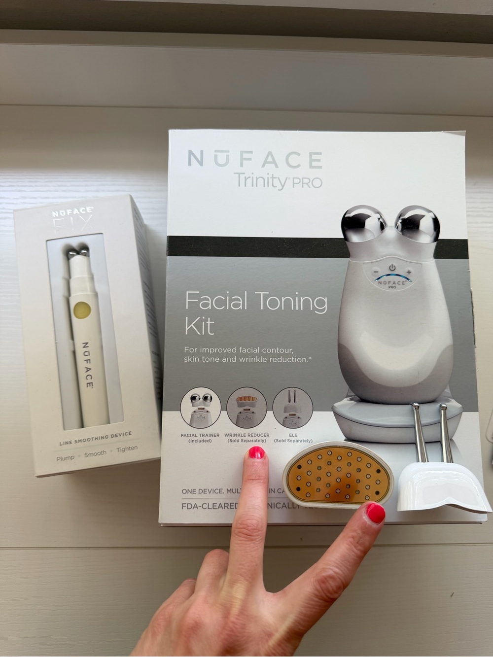 NuFace Trinity PRO Facial Toning Kit with two attachments & NuFace Fix